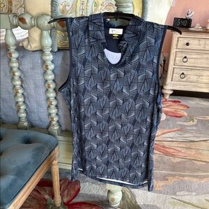 Golf Sleeveless Patterned Top - Blue